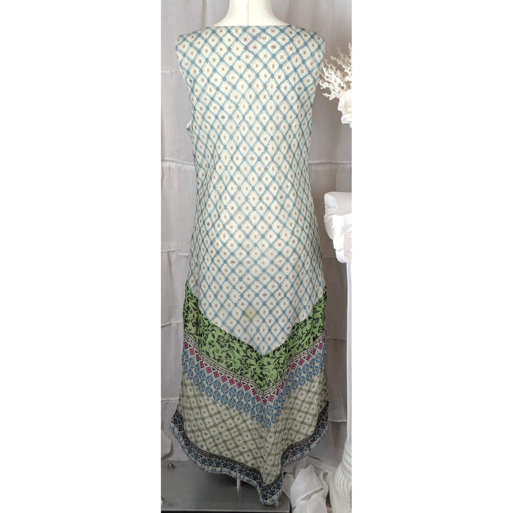 Sundance 100% Silk Sleeveless Handkerchief Hem Maxi Dress Size L - Picture 7 of 12